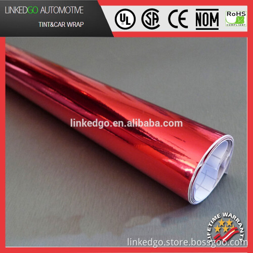Best 1.52*30M Car Body Wrap Red Chrome Mirror Vinyl Wrap Sticker Decal Sheet Air Bubble Free